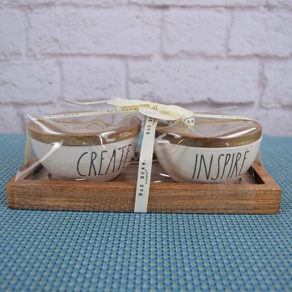New Rae Dunn 3-PC Bowls & Tray Set Create Inspire - Picture 2 of 12